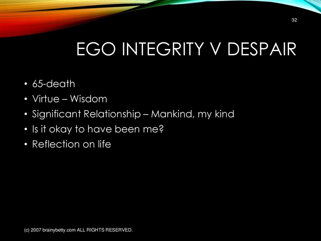 Ego Integrity v Despair