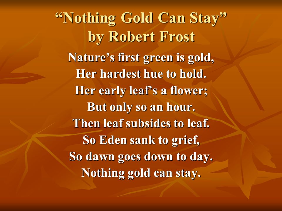 stay gold poem robert frost