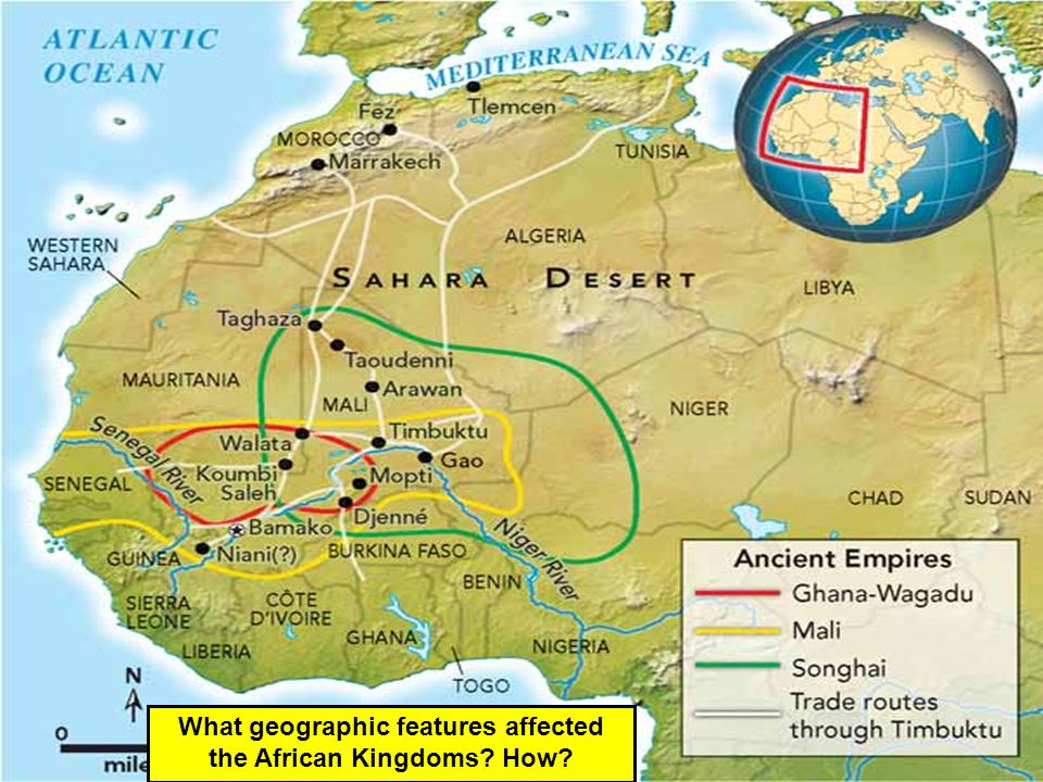 What geographic features affected the African Kingdoms How