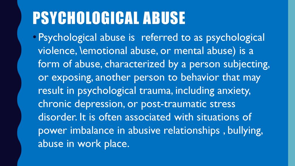 Mental abuse in relationships