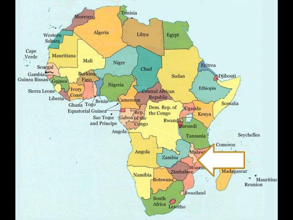 Africa South Of The Equator Map