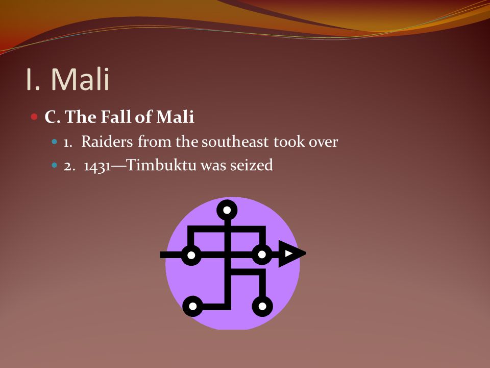 I. Mali C. The Fall of Mali 1. Raiders from the southeast took over