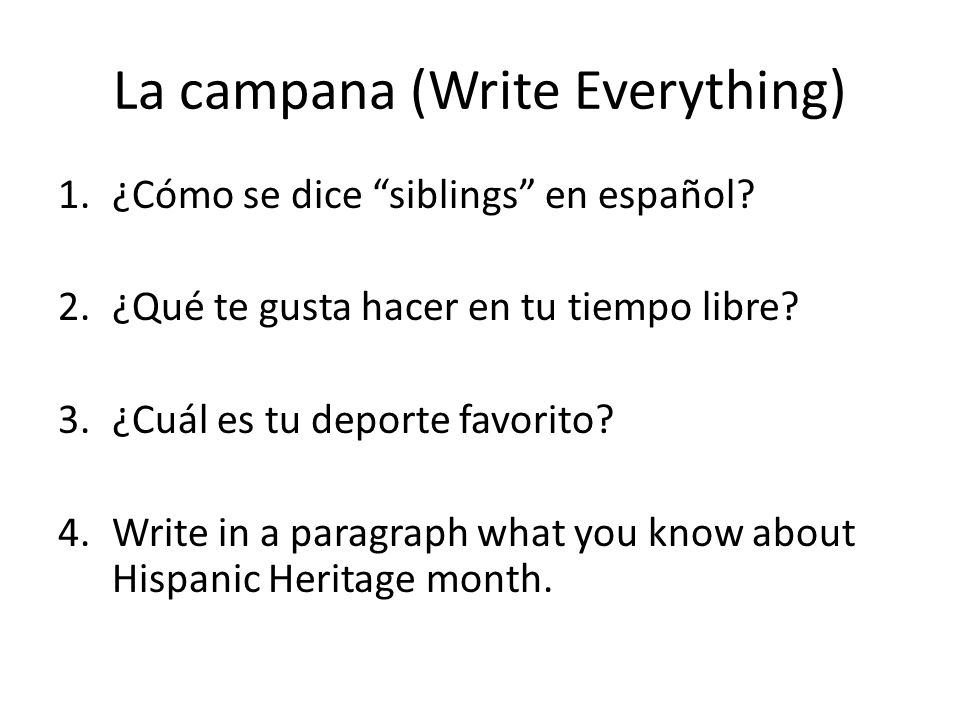 La campana (Write Everything)