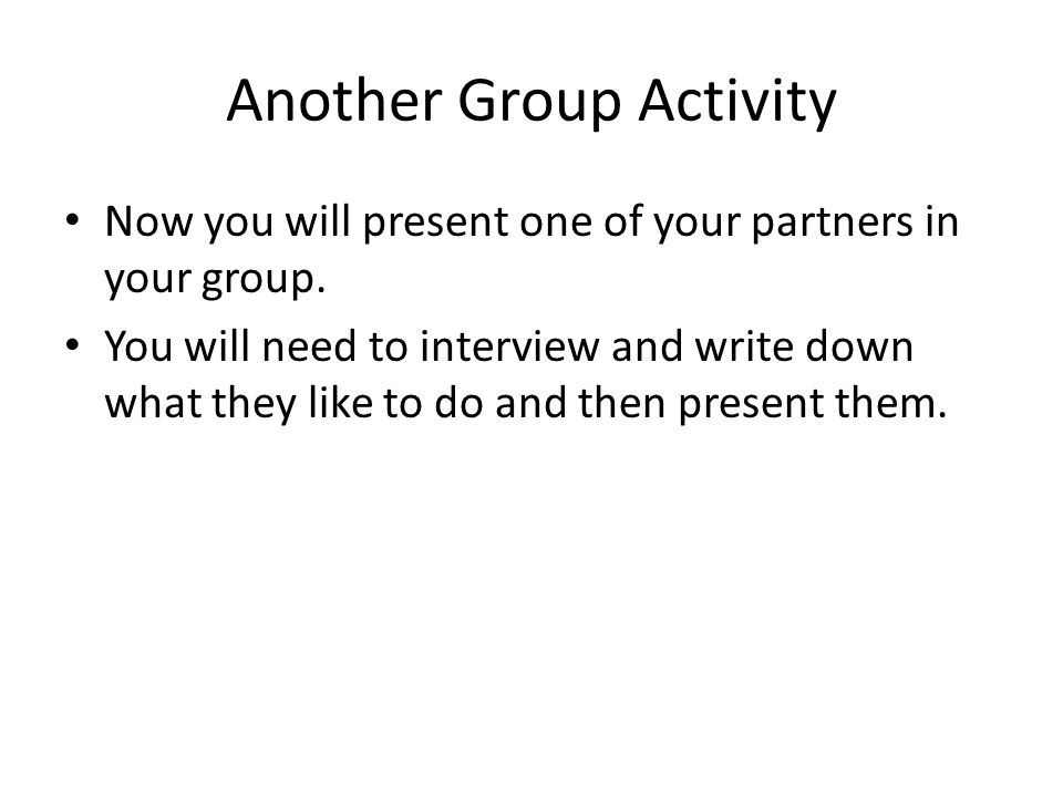 Another Group Activity