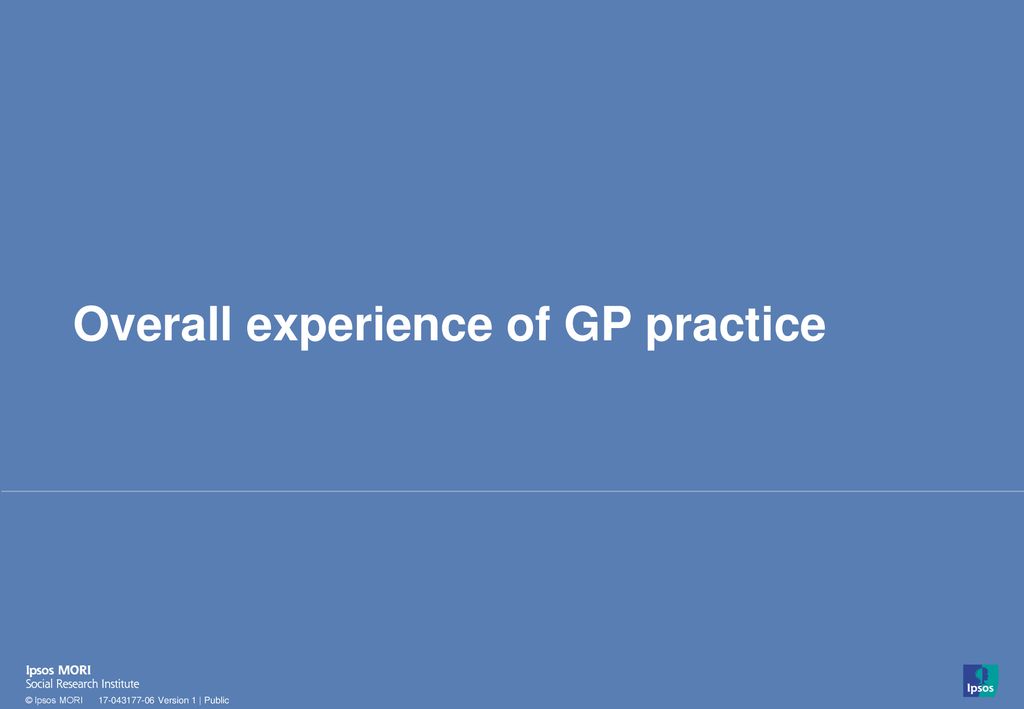 Overall experience of GP practice