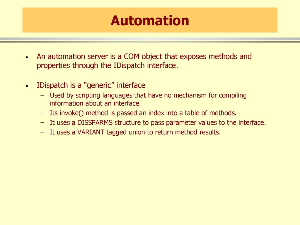 Automation and idispatch ppt download