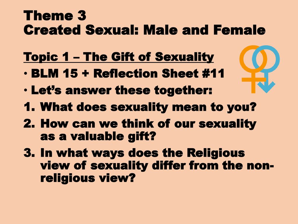 Theme 3 Created Sexual: Male and Female