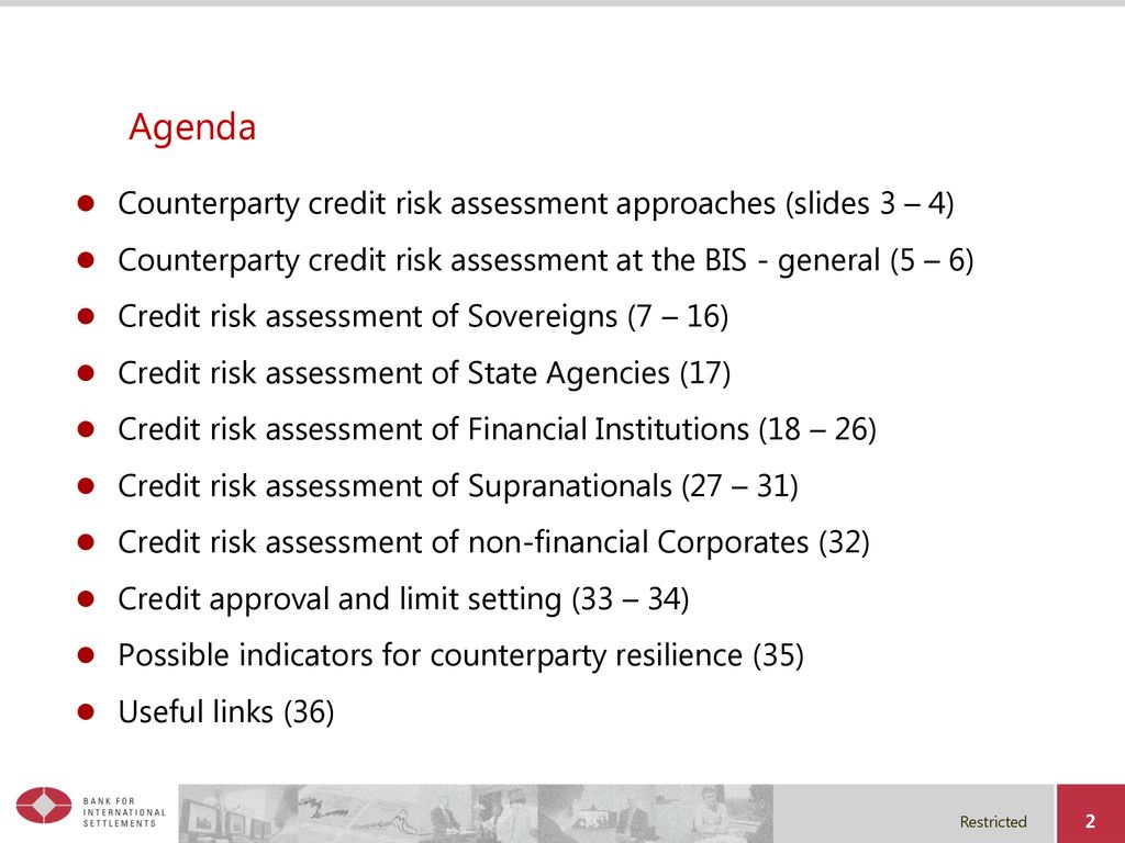 Counterparty Credit Risk Assessment At The Bis Ppt Download