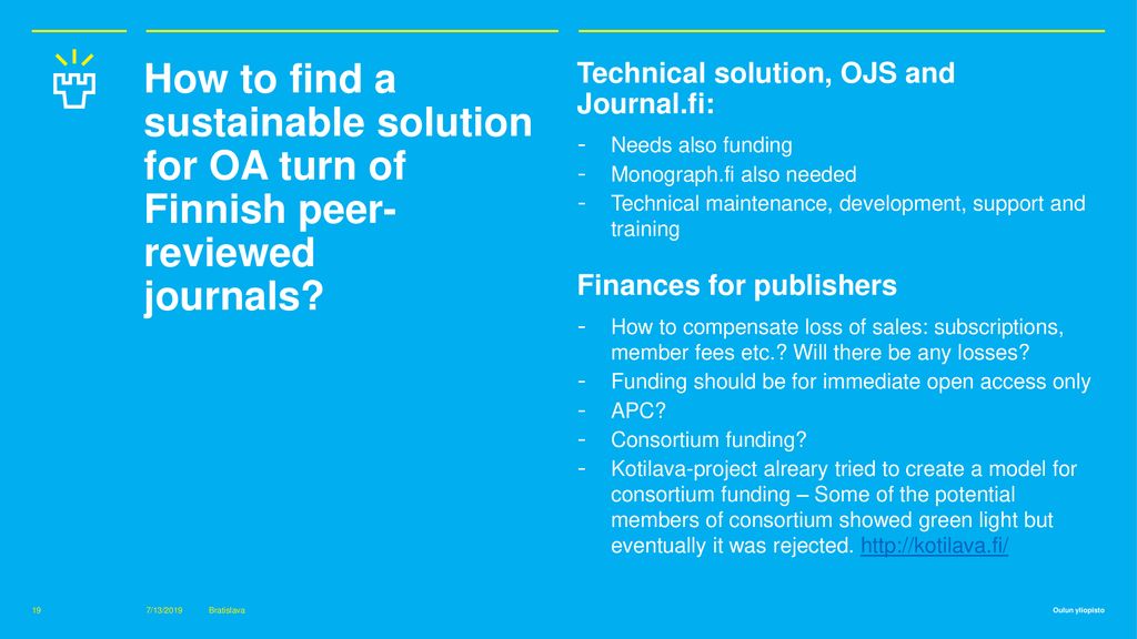 How to find a sustainable solution for OA turn of Finnish peer-reviewed journals
