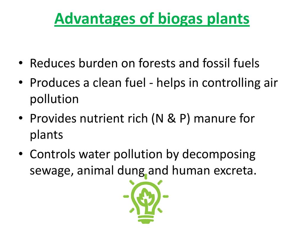 Advantages of biogas plants