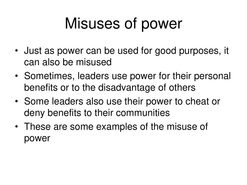 misuse of power examples