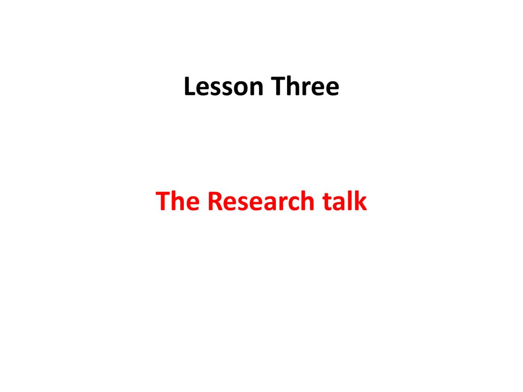 what is a research talk