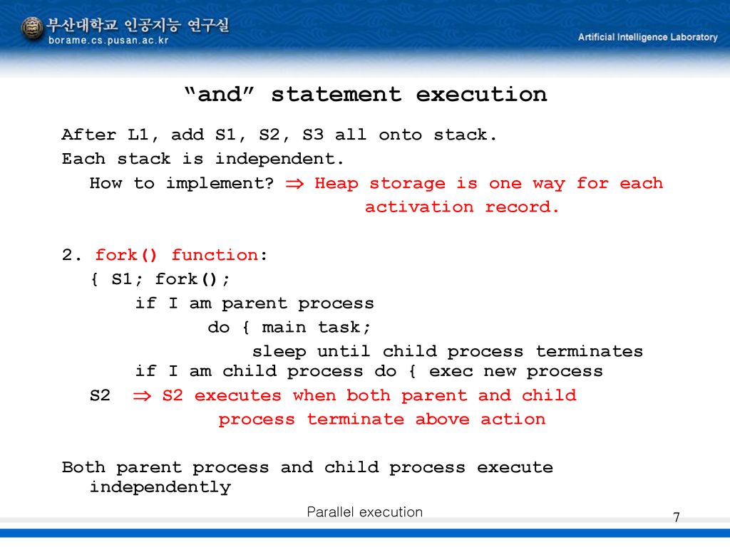 Parallel execution Programming Language Design and Implementation (4th