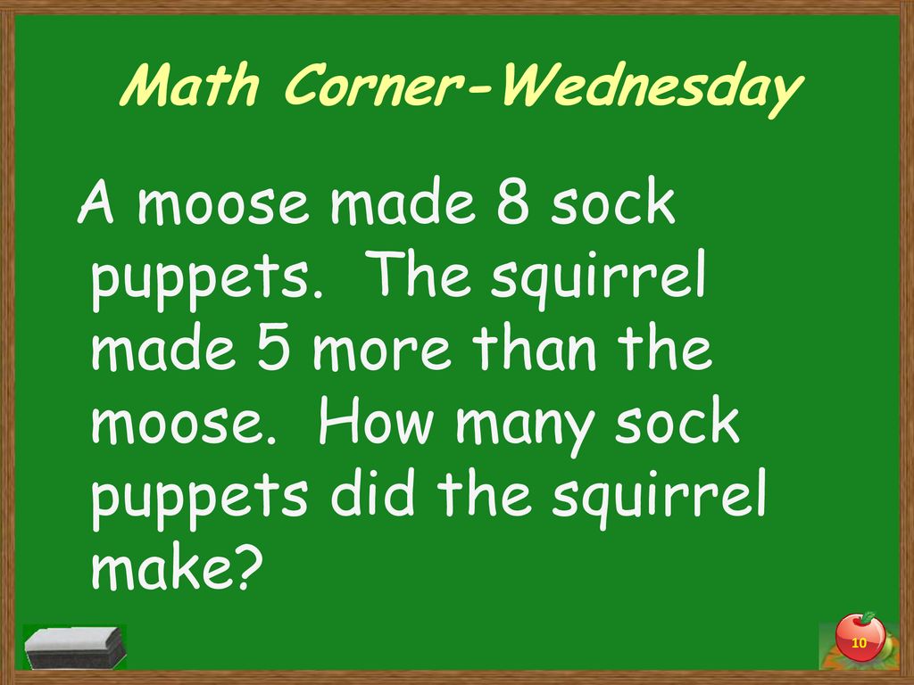 Math Corner-Wednesday