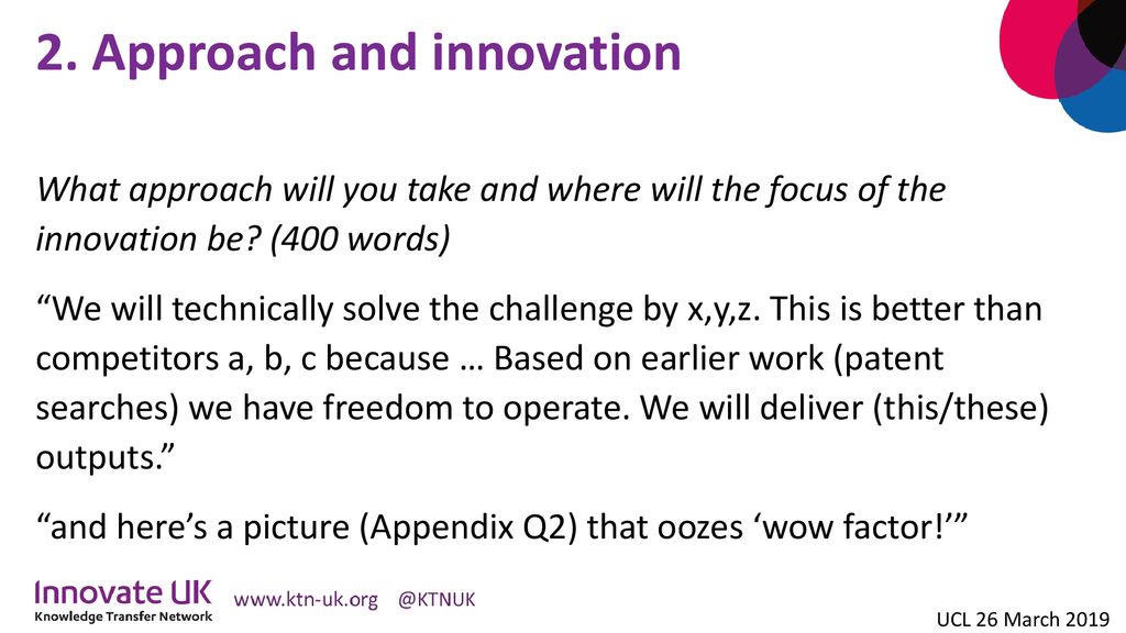 2. Approach and innovation