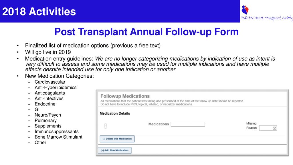 Post Transplant Annual Follow-up Form