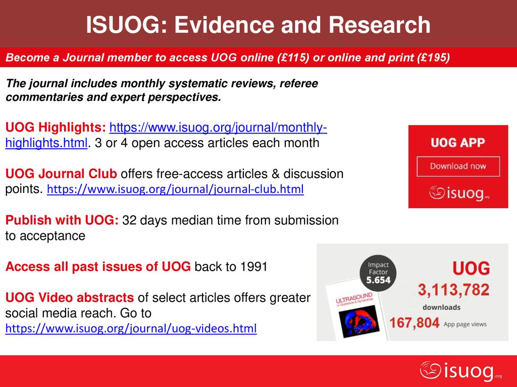ISUOG: Evidence and Research