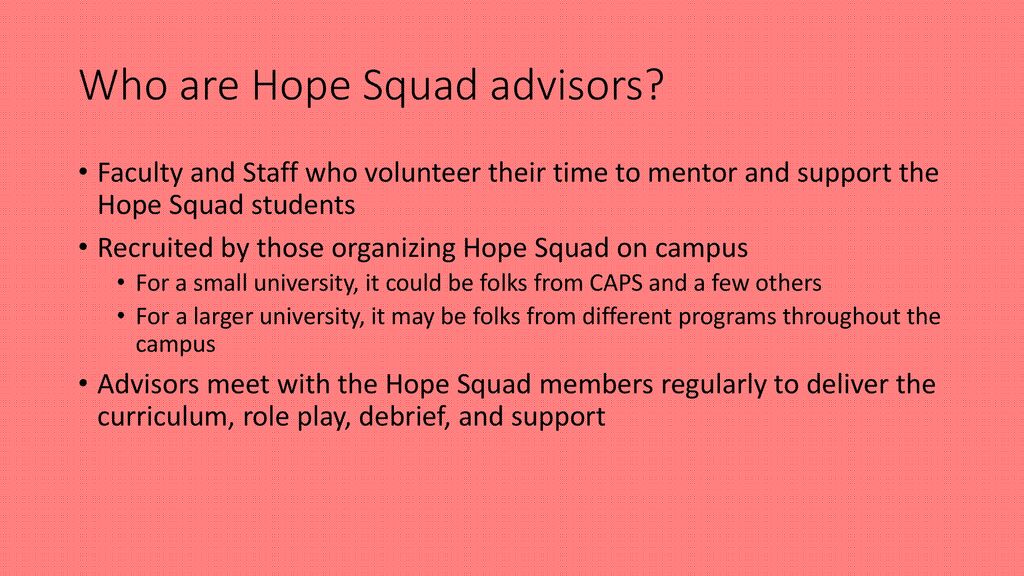 Who are Hope Squad advisors