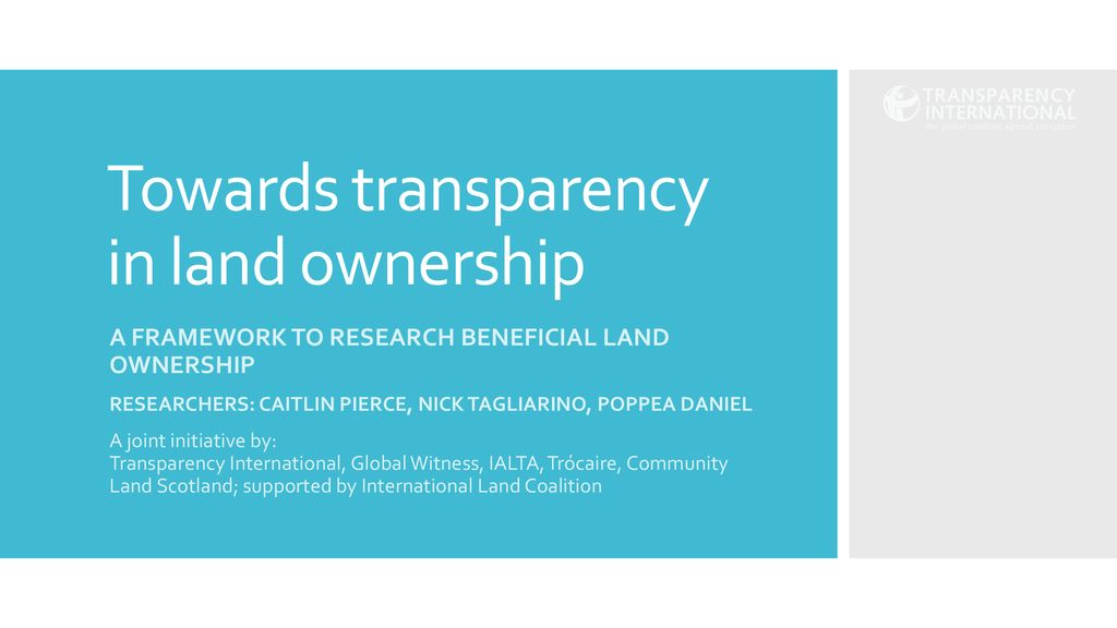 Towards transparency in land ownership