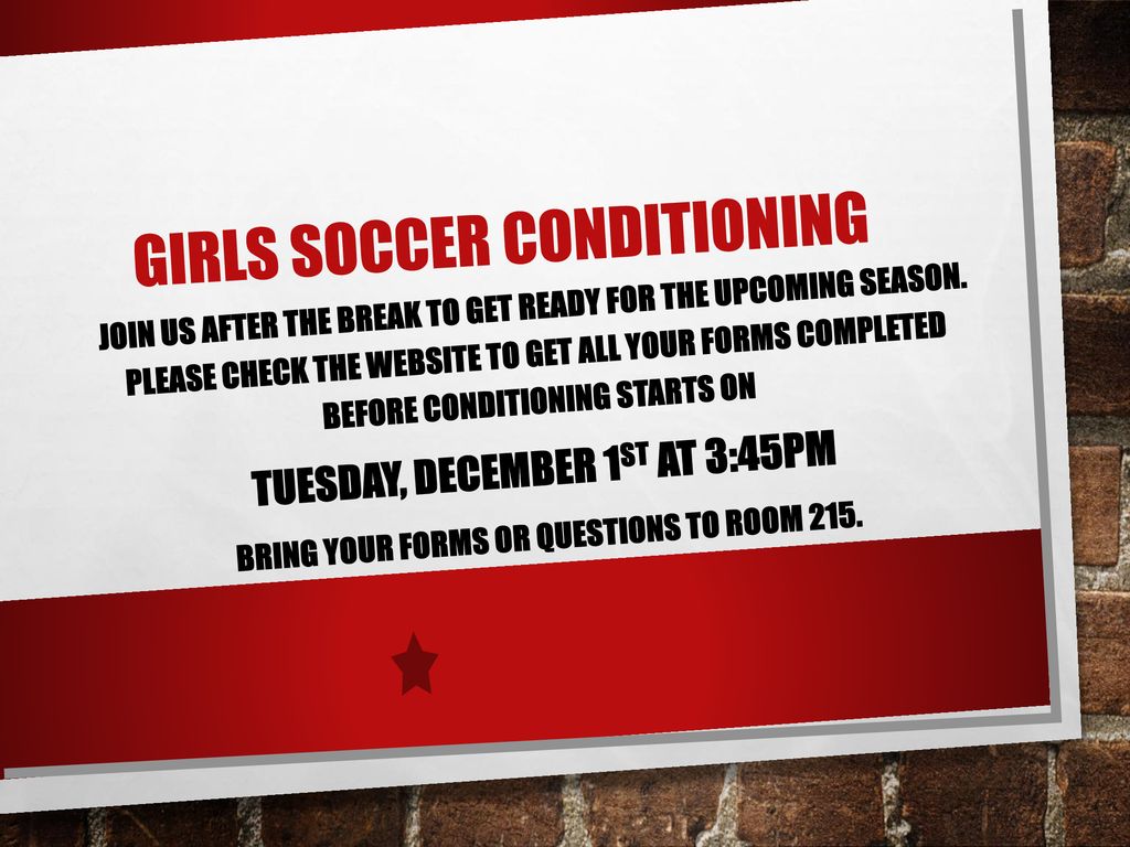 Girls Soccer conditioning