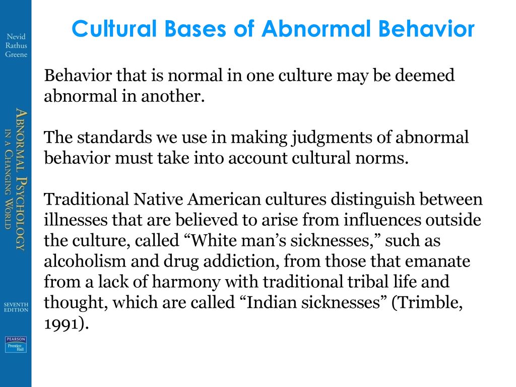 Cultural Bases of Abnormal Behavior
