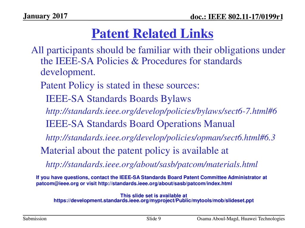 January 2017 Patent Related Links.