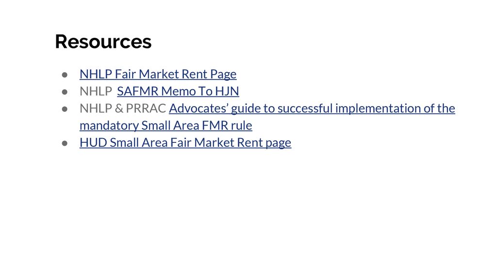Small Area Fair Market Rents ppt download