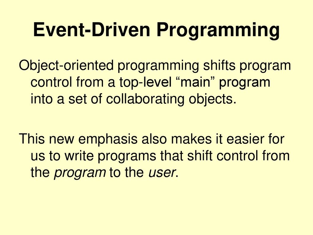 Event-Driven Programming