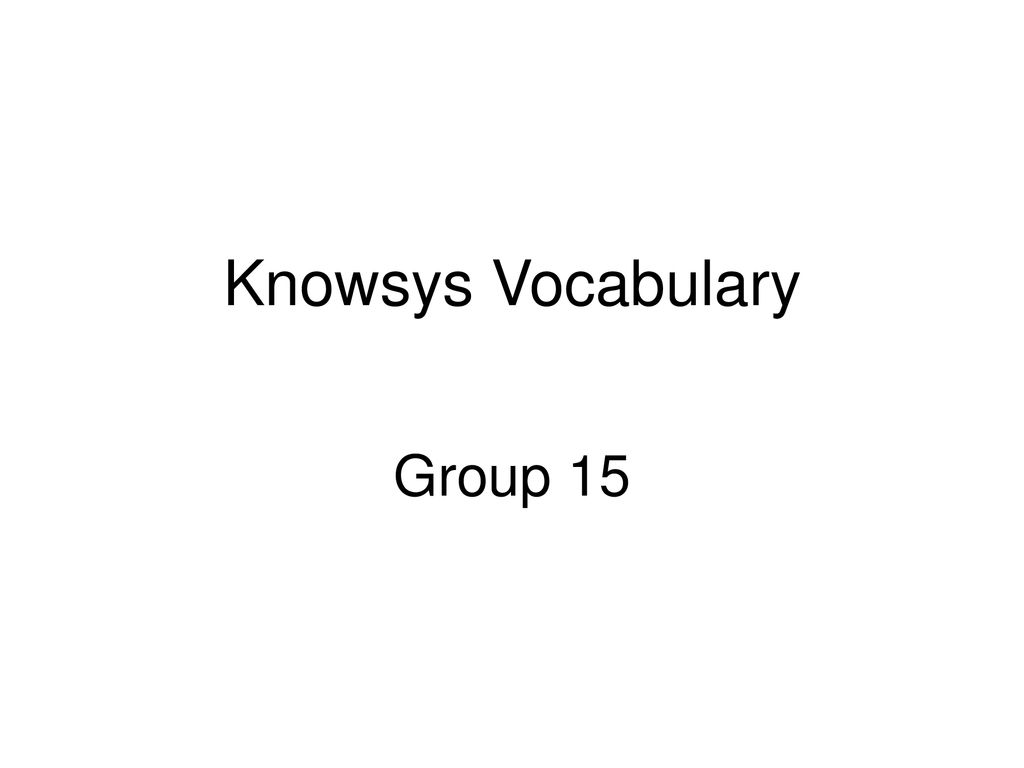 Knowsys Vocabulary Group 15