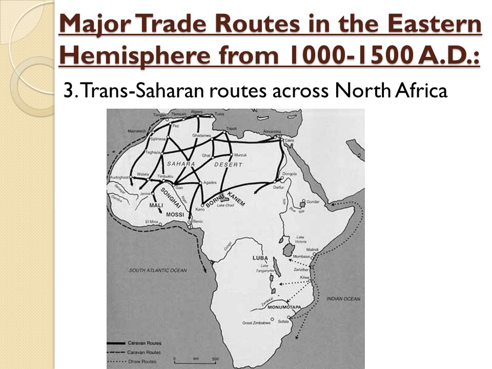 Major Trade Routes in the Eastern Hemisphere from A.D.: