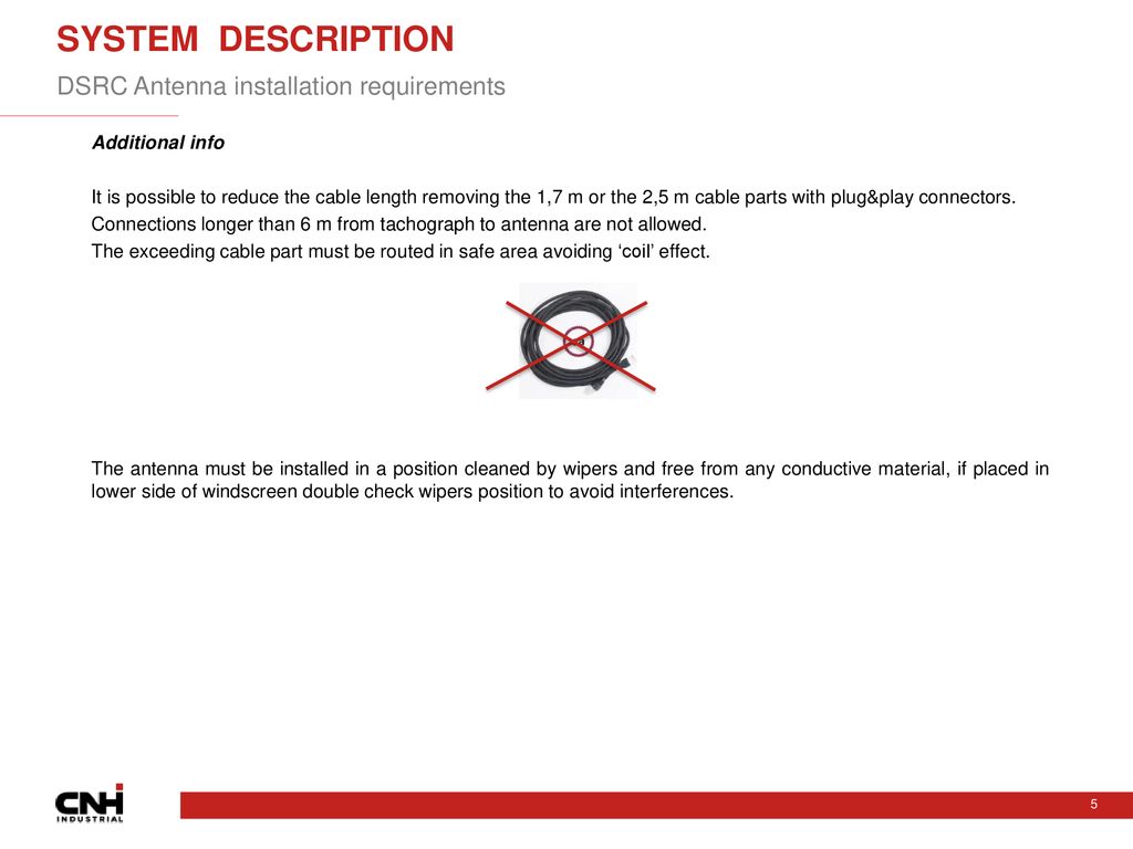 SYSTEM DESCRIPTION DSRC Antenna installation requirements