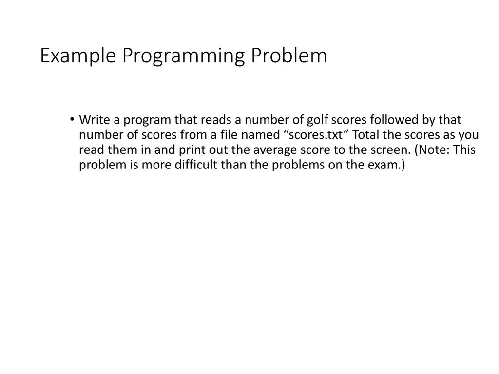 Example Programming Problem