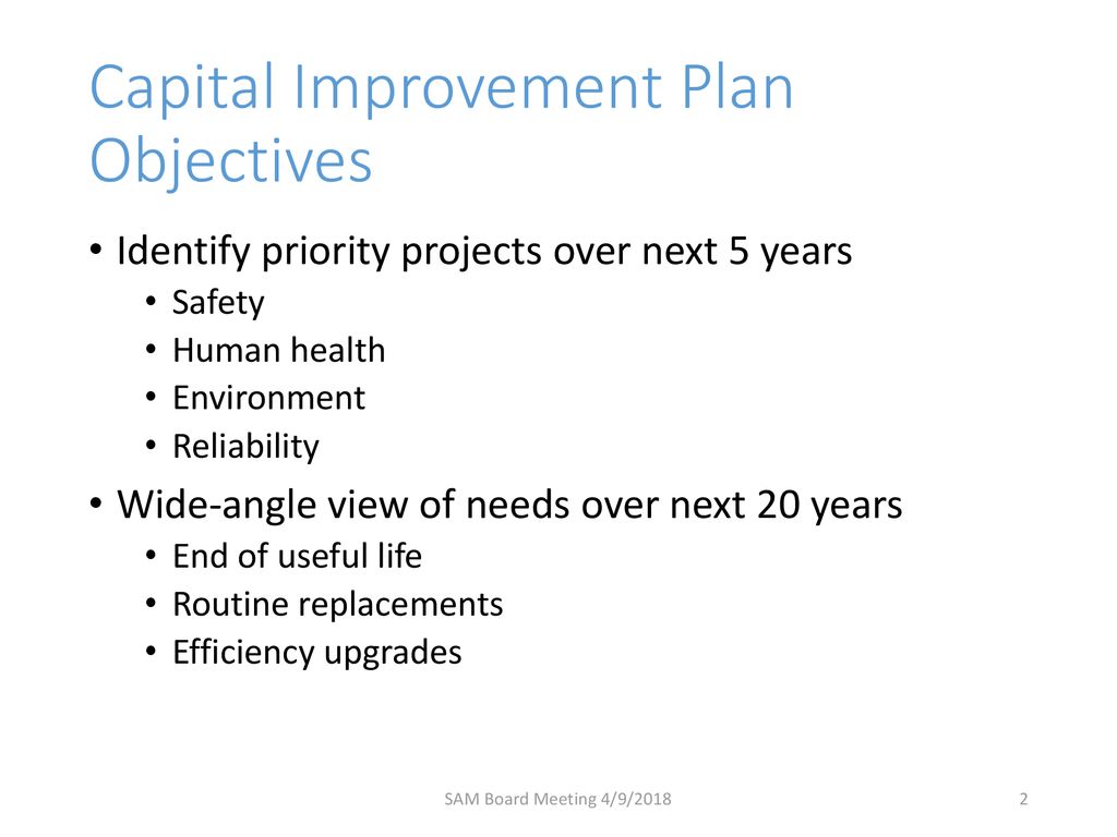 Capital Improvement Plan April 9, 2018 Status Update - ppt download