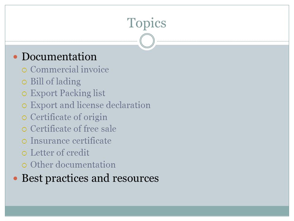 Topics Documentation Best practices and resources Commercial invoice
