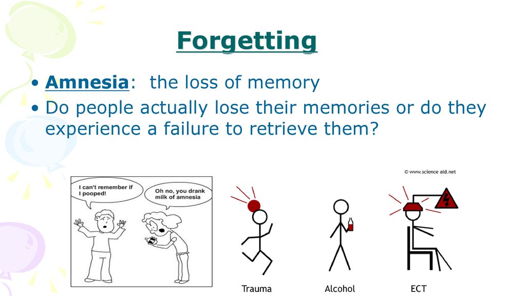 Forgetting Amnesia: the loss of memory