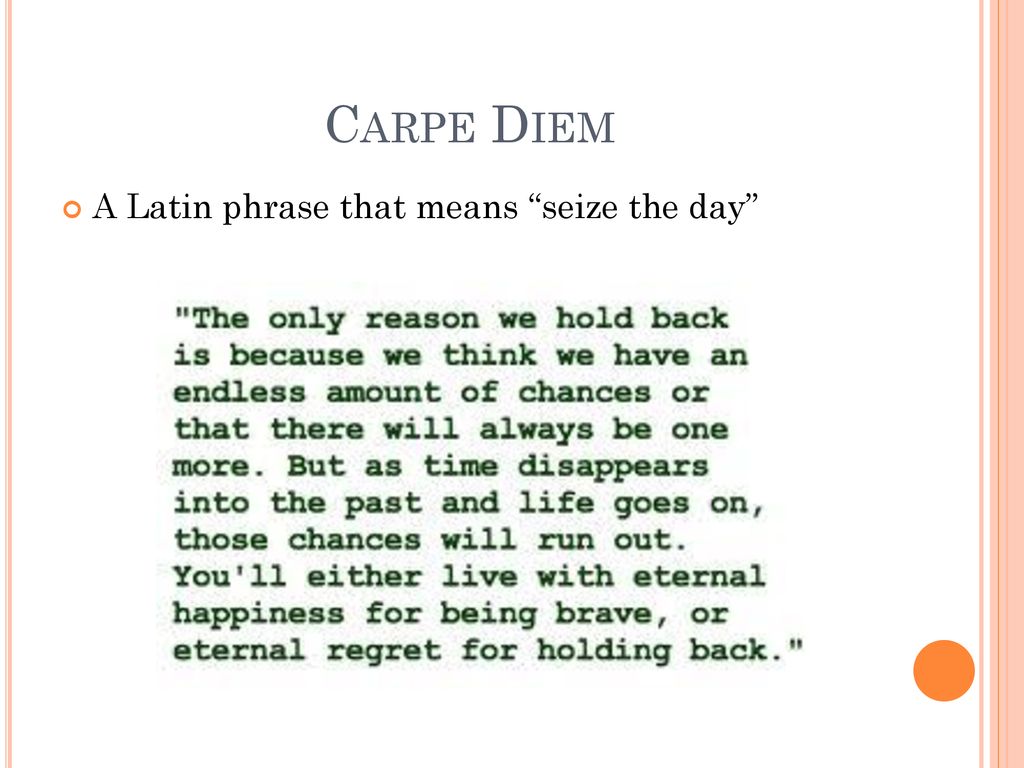 carpe diem examples