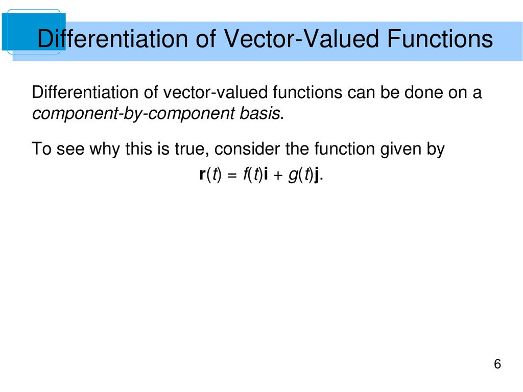 Vector Valued Functions Ppt Download
