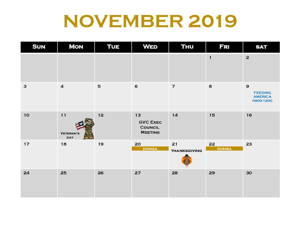 Calendar of Events ppt download