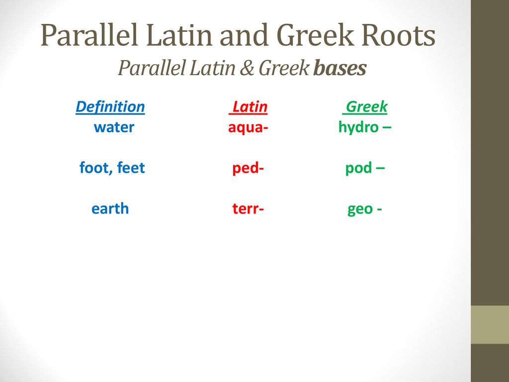 Intentional Word Study with Greek and Latin Roots - ppt download