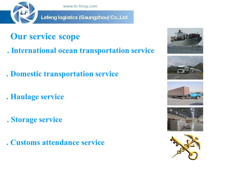Our service scope . International ocean transportation service