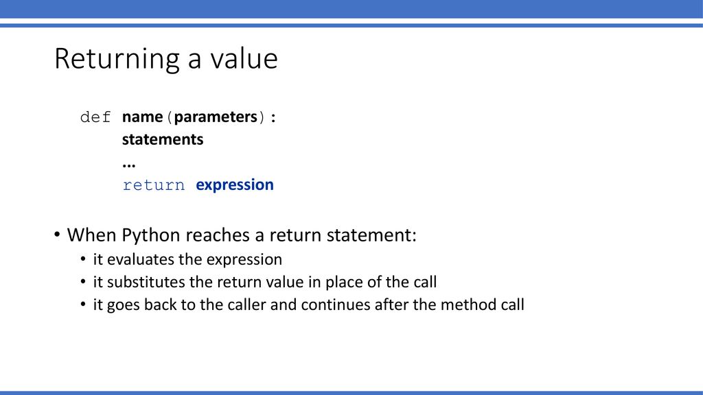 Lecture 11: return values and math - ppt download
