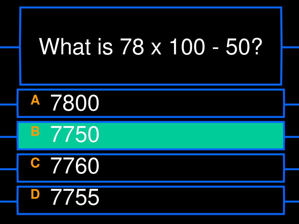 Question 1 Question 1 What Is 10 X 40 A 40 B 400 C 4000 D Ppt Download question-1-question-1-what-is-10-x-40-a-40-b-400-c-4000-d-ppt-download