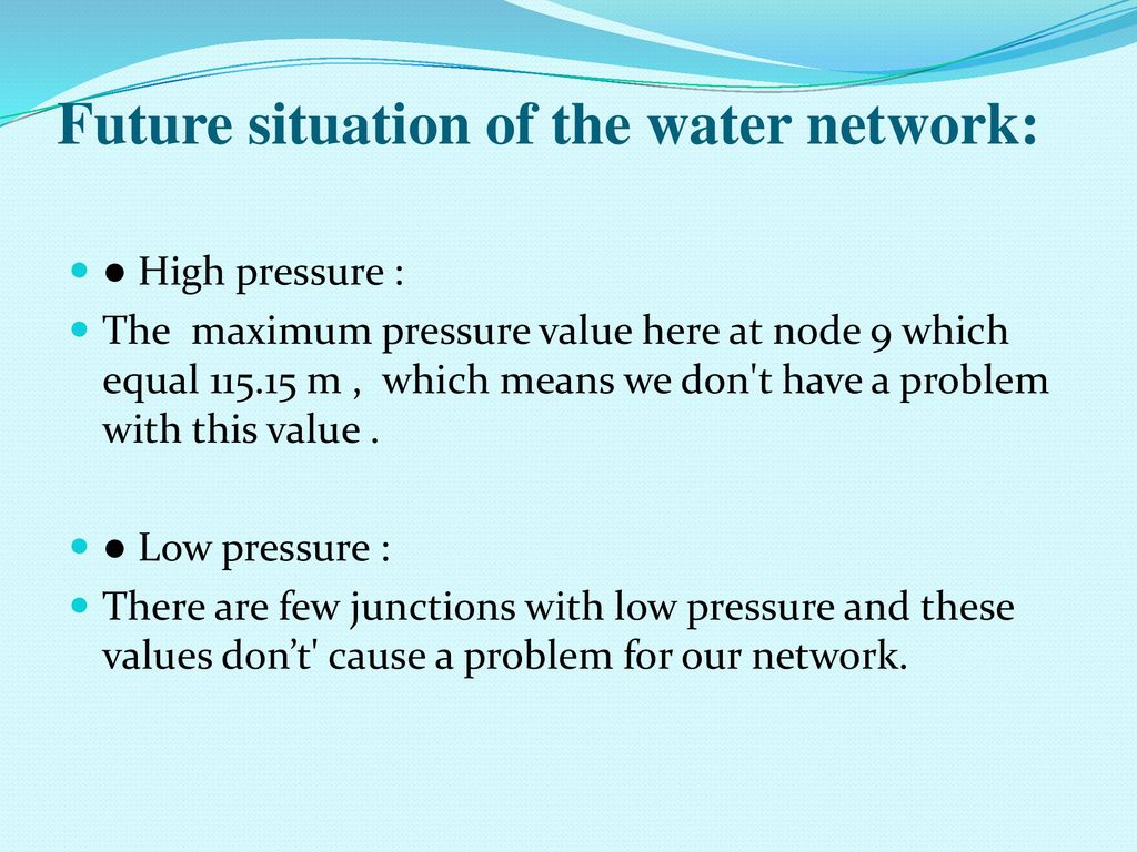 Future situation of the water network: