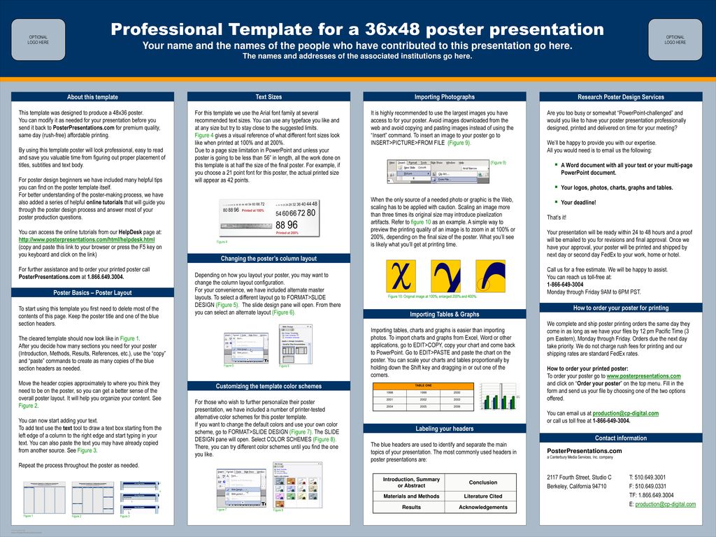 Professional Template for a 36x48 poster presentation ppt download