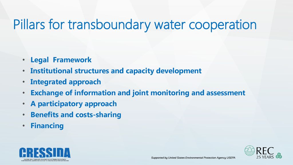 Pillars for transboundary water cooperation