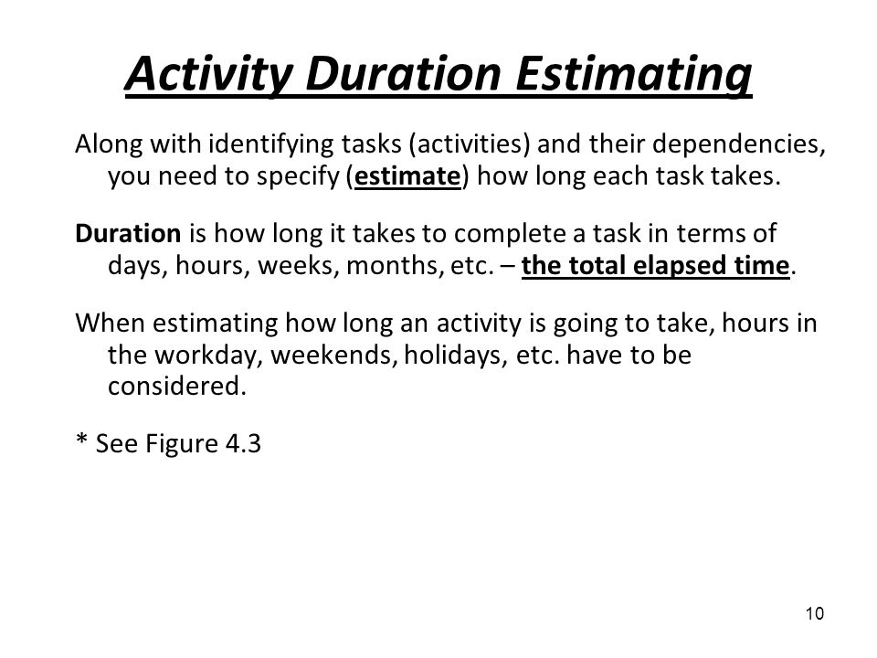 Activity Duration Estimating