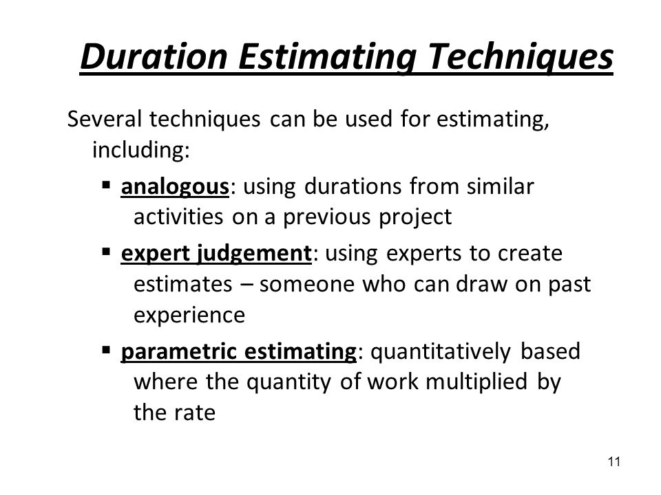 Duration Estimating Techniques