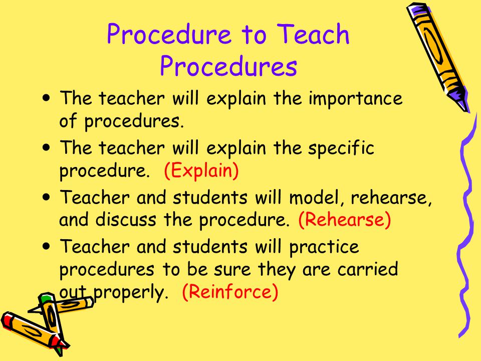 Procedure to Teach Procedures