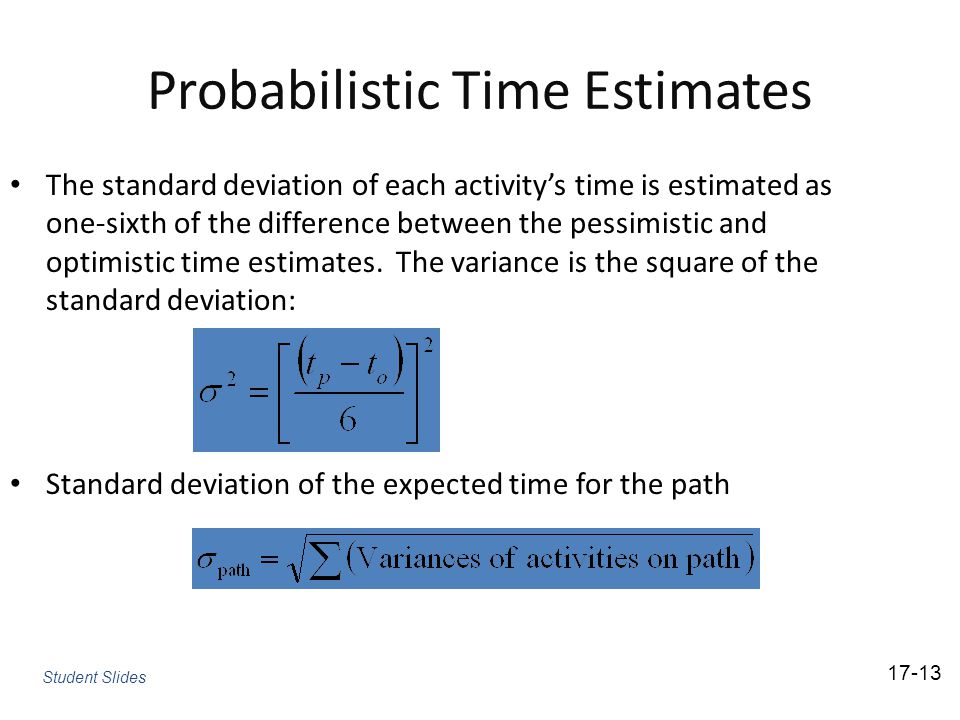 Probabilistic Time Estimates