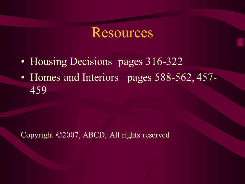 Resources Housing Decisions pages